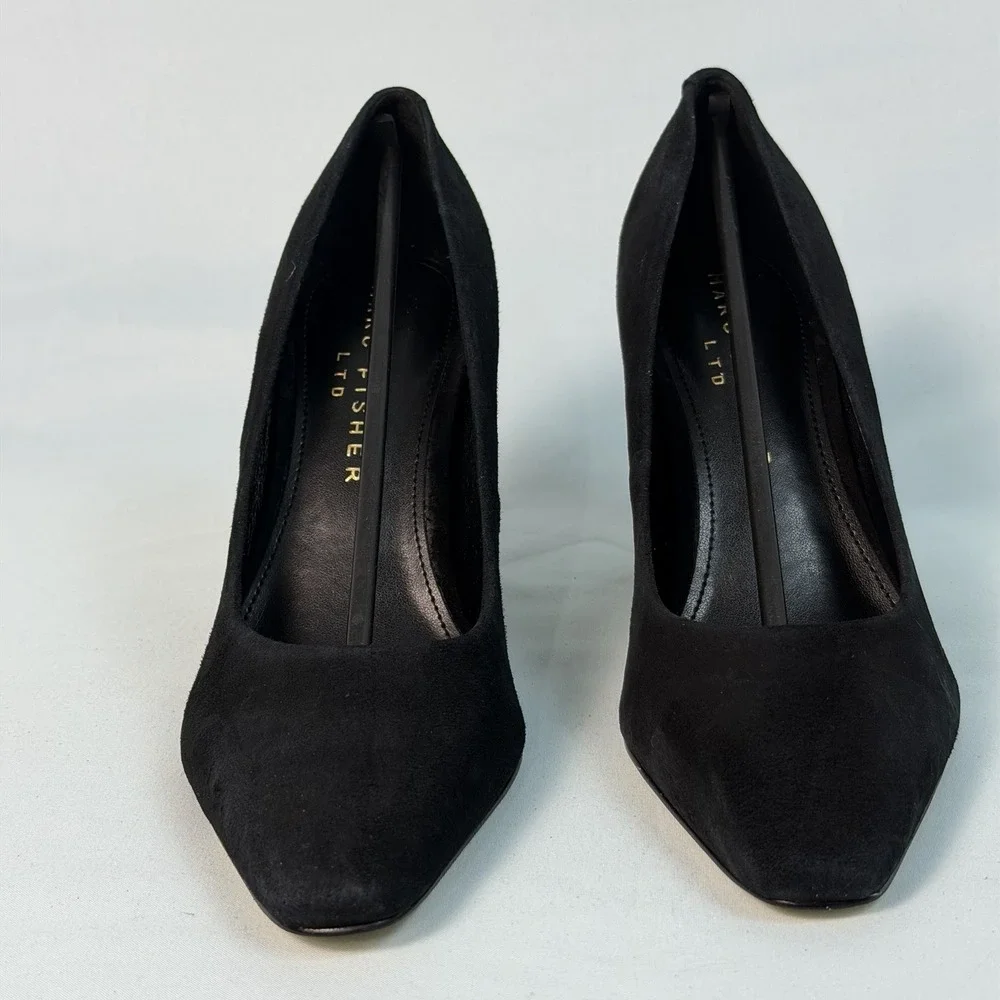 Marc Fisher Size-5.5 M‎ Women's Black Yalina Slip-On Block Pump Heel Shoes